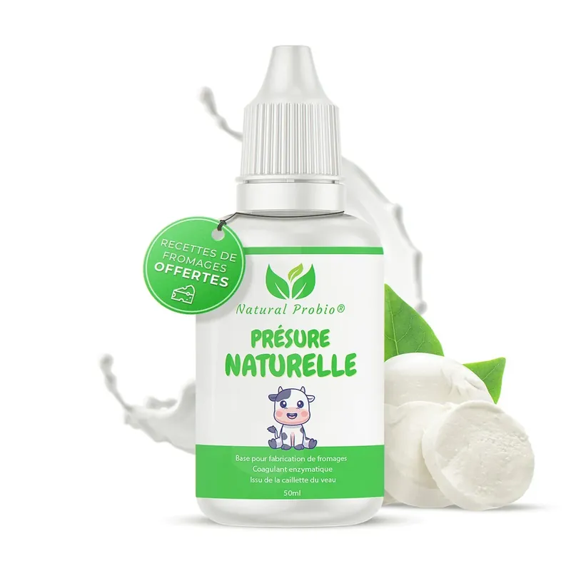 Flacon de présure liquide de veau, 50 ml, avec compte-gouttes