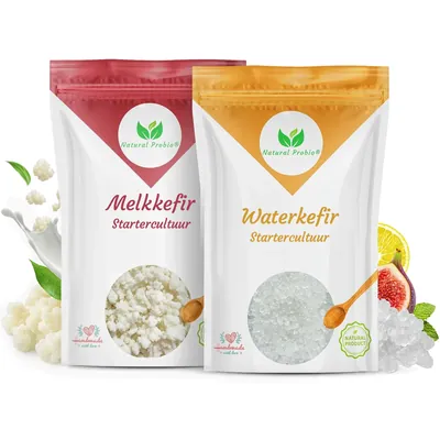 Duo kefir: bustine di granuli di kefir di latte e di kefir d'acqua